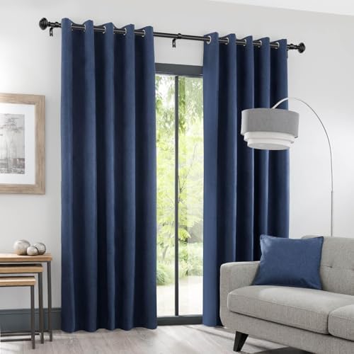 KAMANINA Black Curtain Rods 48-84 Inches Heavy Duty