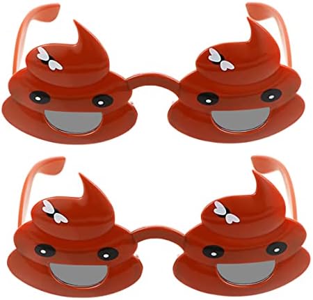 Toyvian 2Pcs Funny Poo Shape Glasses Novelty Party Props