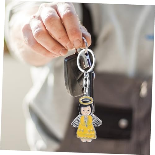 Merryhapy 6pcs Angel Keychain Bag Pendant Keychain Accessories for Baptism Parties