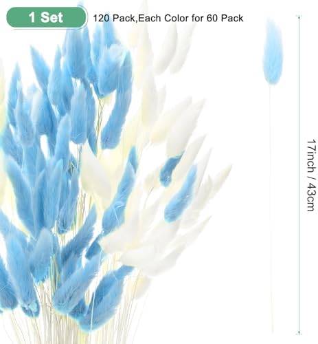 120-Pack Fluffy Bunny Tails Dried Grass Decor