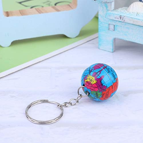 12Pcs Tinplate Globe Keychains with Mini World Planets