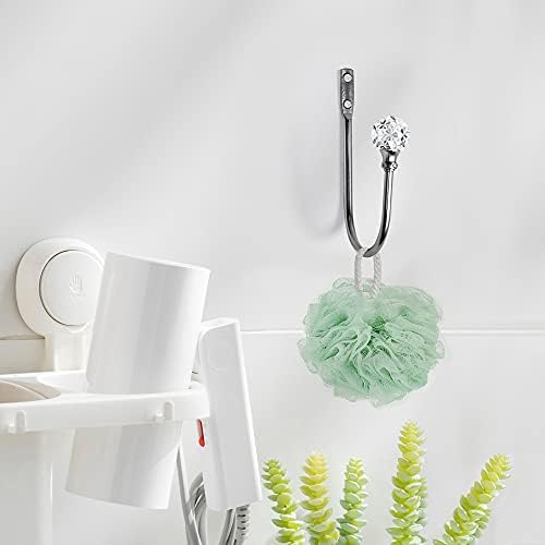 4Pcs Curtain Holdback with Clear Crystal Ball and Matt Black Metal Hooks