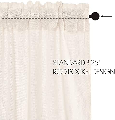 VHC Brands Burlap Antique White Farmhouse Curtains Set of 2