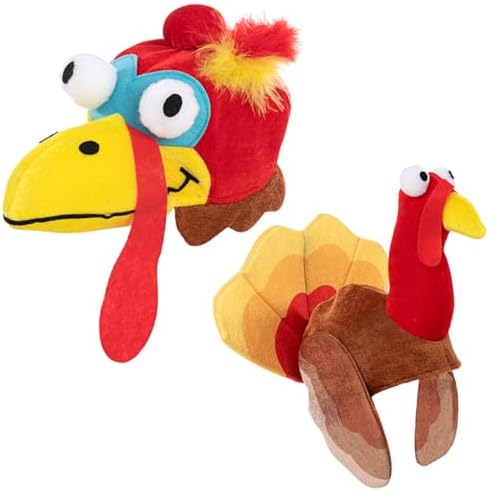 JOYIN 2PCS Silly Thanksgiving Turkey Cap Hats