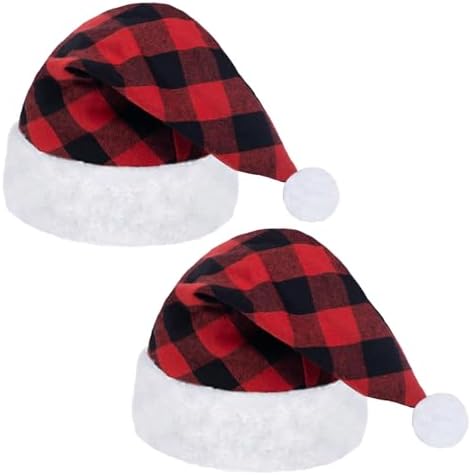 Plaid Santa Hat for Unisex Adults 1