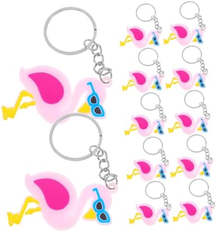 Zerodeko 12pcs Flamingo Keychain Set