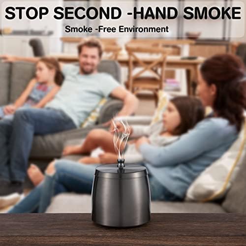 Yangbaga XL Windproof Ashtray with Lid for Cigarettes