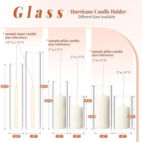 Showgeous 6 Piece Hurricane Candle Holder Set