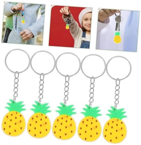 12Pcs Pineapple Keychain Set Hawaiian Style Summer Decorations