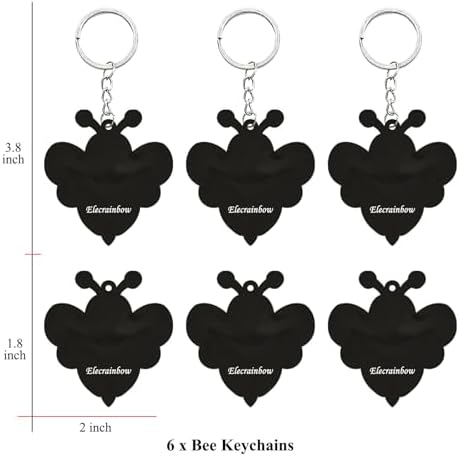 6 Pack Cute Bee Keyring Party Favors