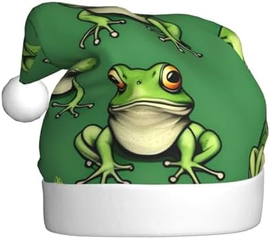 Funny Green Frogs Santa Hat Personalized Christmas Headwear for Women