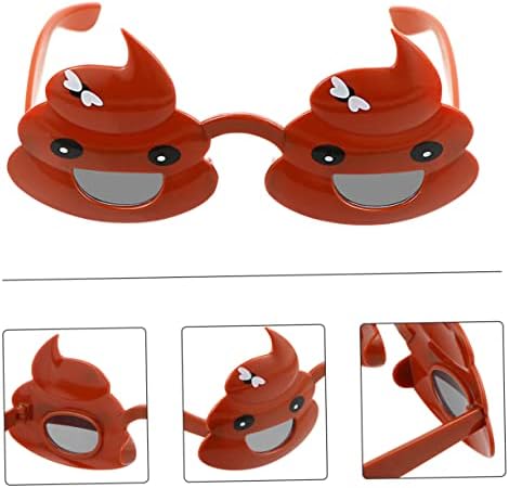 Toyvian 2Pcs Funny Poo Shape Glasses Novelty Party Props