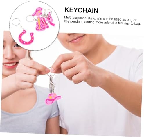 DECHOUS 15pcs Cute Cowgirl Keychains for Party Bags