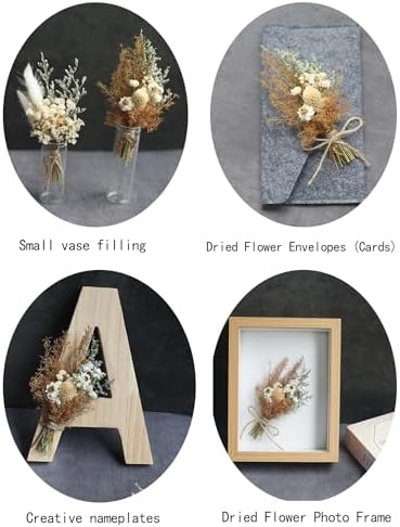 Mini Dried Flower Bouquet Set Brown 12PCS