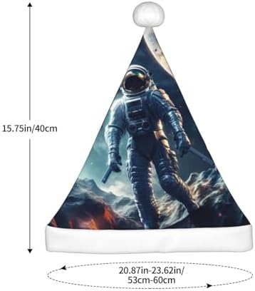 QINZHENG Galaxy Print Santa Hat for Women