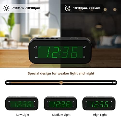 Small Digital Travel Alarm Clock with Snooze and Adjustable Brightness
