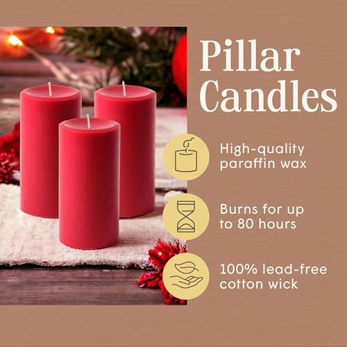Mister Candle Dripless Unscented Pillar Candles Set of 3