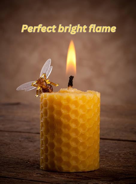 4 Pack Natural Beeswax Pillar Candles 384 Hours Long Burning