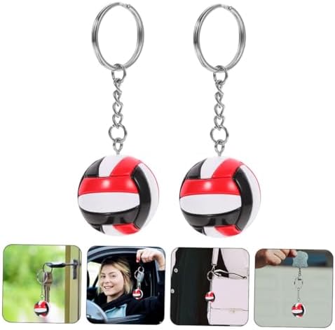 2pcs Volleyball Keychain Pendant for Backpacks and Gym Bags