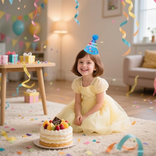 JpGdn 10PCS Felt Birthday Cone Hats for Kids Pets and Animals