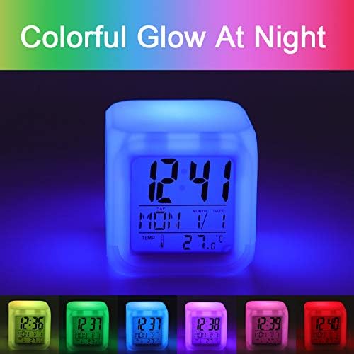 Oyihfvs White Unicorn Digital Alarm Clock with LED Light