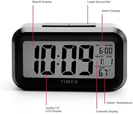 Timex Alarm Clock with Temperature Sensor and Large Display