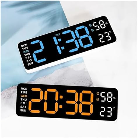 USB Powered Large Digital Wall Clock Black Green