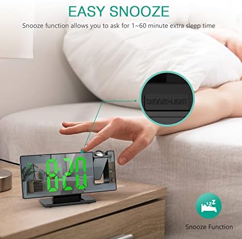ORIA Projection Alarm Clock with Temperature and Brightness Control