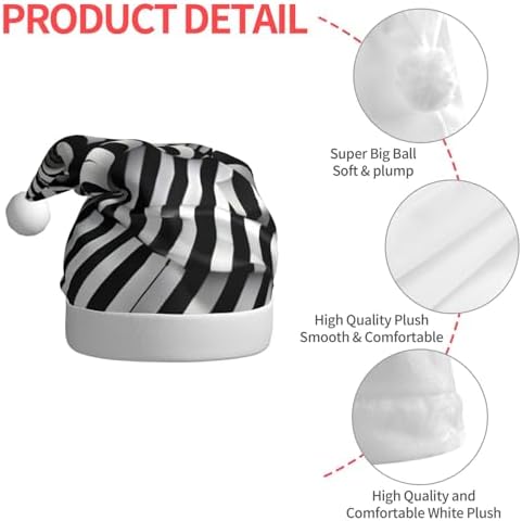 QINZHENG Zebra Print Santa Hat Personalized Velvet Plush Christmas Headwear