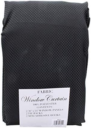 Better Home Ruffled Priscilla Fabric Curtain Set Black