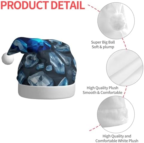 QINZHENG Personalized Santa Hat for Women Adult Velvet Plush Christmas Headwear