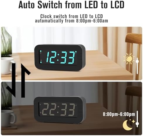 Digital Alarm Clock with Battery and USB Charging