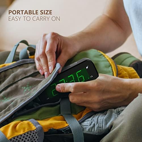 Small Digital Travel Alarm Clock with Snooze and Adjustable Brightness