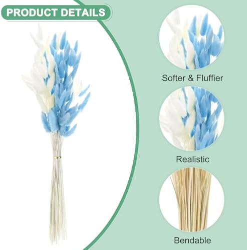 120-Pack Fluffy Bunny Tails Dried Grass Decor