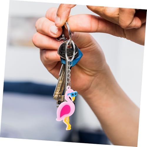 Garneck 12 Pcs Cute Flamingo Keychains
