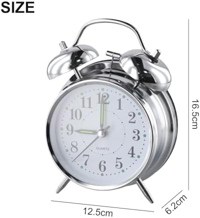 Traditional Double Bell Alarm Clock With Luminous Hands