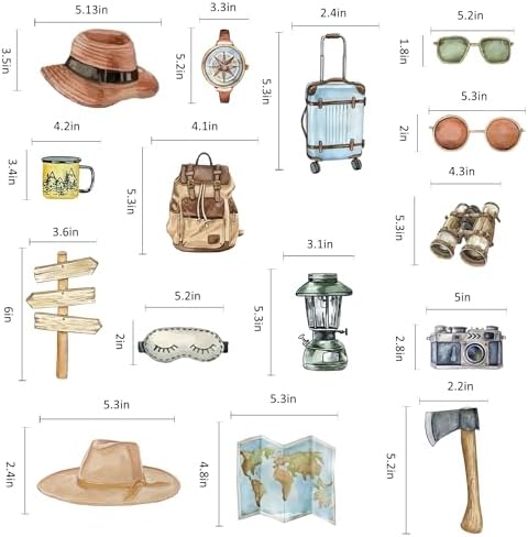 30Pcs Let The Adventure Begin Travel Themed Party Centerpieces Sticks Photo Booth Props