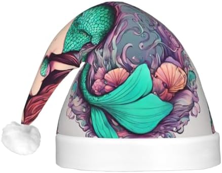 QINZHENG Mermaid Santa Hat with LED Lights