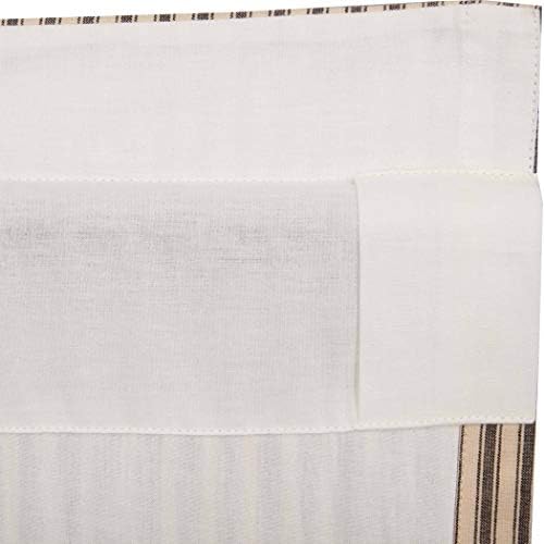 VHC Brands Charcoal Striped Swag Curtains 36 Inch