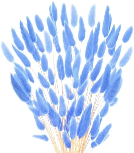 60-Pack Bright Blue Bunny Tail Grass Decor
