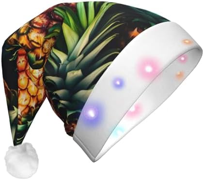 QINZHENG LED Pineapple Santa Christmas Hat for Adults