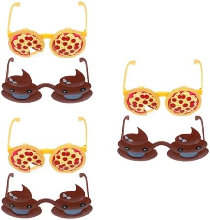 LOGOFUN 6PCS Novelty Pizza Poop Glasses Funny Photo Props