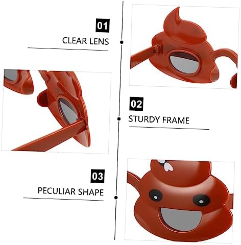 Toyvian 2Pcs Funny Poo Shape Glasses Novelty Party Props