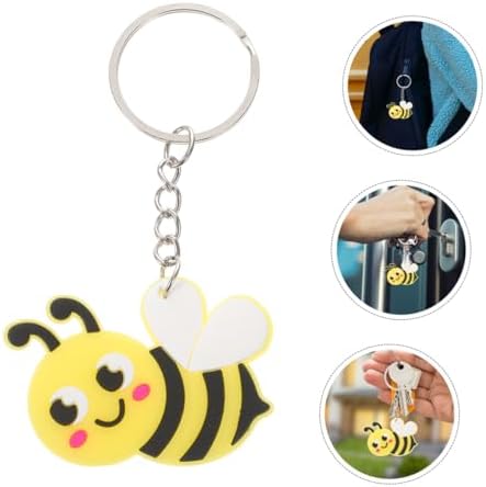 20pcs Cute Bee Keychain Pendant Spring Theme Keyring Pack
