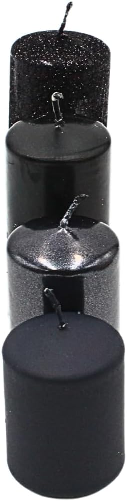 Tiered Advent Candles in Black 4 Sizes 5-10 cm High