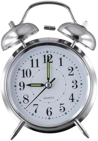 Traditional Double Bell Alarm Clock With Luminous Hands