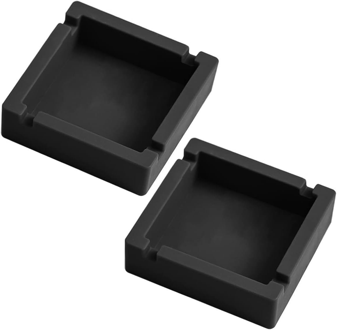 2Pcs Cigar Ashtray Silicone Unbreakable Big with Dual Rest