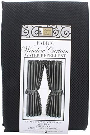Better Home Ruffled Priscilla Fabric Curtain Set Black
