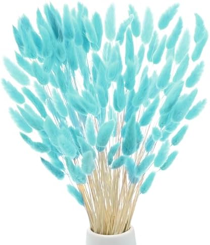 180-Pack Blue Fluffy Bunny Tail Grass Decor