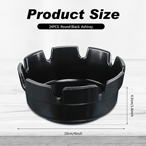 Reginary 24-Piece 4 Inch Round Ashtrays Bulk Set